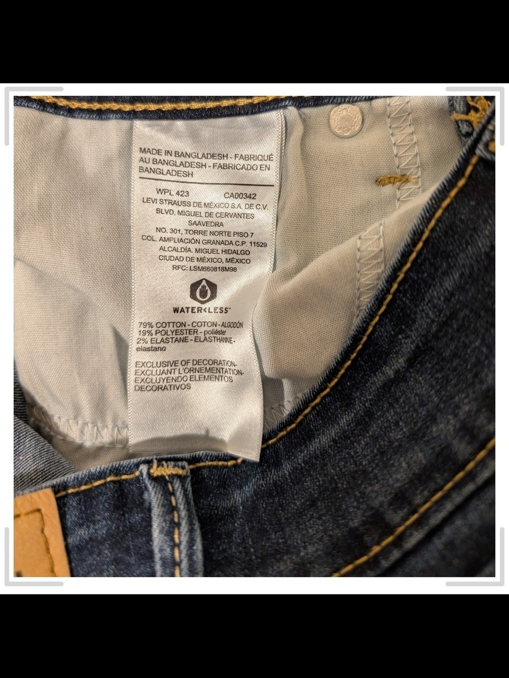 Pre-owned Denizen from Levi's Dark Blue Rolled Cuff Jean Shorts - Picture 6 of 9